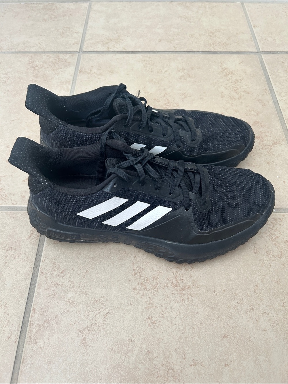 Adidas Fitboost Black and White Knit Athletic Sneakers